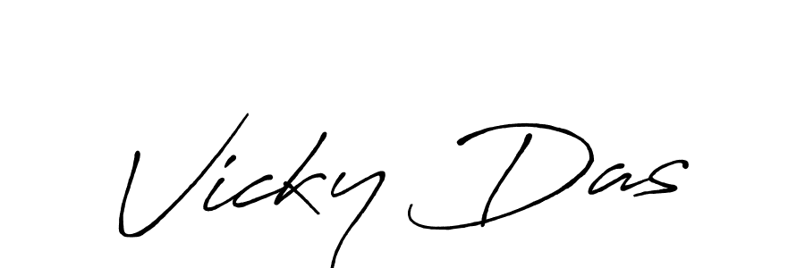 Create a beautiful signature design for name Vicky Das. With this signature (Antro_Vectra_Bolder) fonts, you can make a handwritten signature for free. Vicky Das signature style 7 images and pictures png