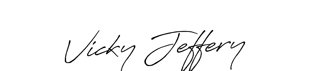 Also You can easily find your signature by using the search form. We will create Vicky Jeffery name handwritten signature images for you free of cost using Antro_Vectra_Bolder sign style. Vicky Jeffery signature style 7 images and pictures png