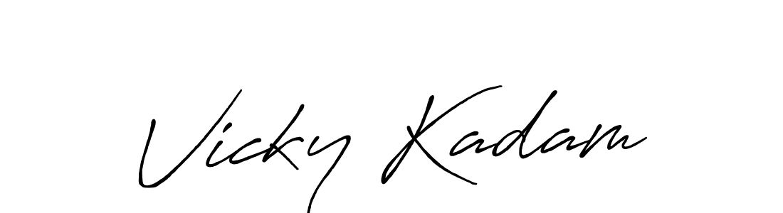 Make a beautiful signature design for name Vicky Kadam. With this signature (Antro_Vectra_Bolder) style, you can create a handwritten signature for free. Vicky Kadam signature style 7 images and pictures png