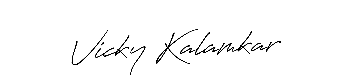 How to make Vicky Kalamkar signature? Antro_Vectra_Bolder is a professional autograph style. Create handwritten signature for Vicky Kalamkar name. Vicky Kalamkar signature style 7 images and pictures png