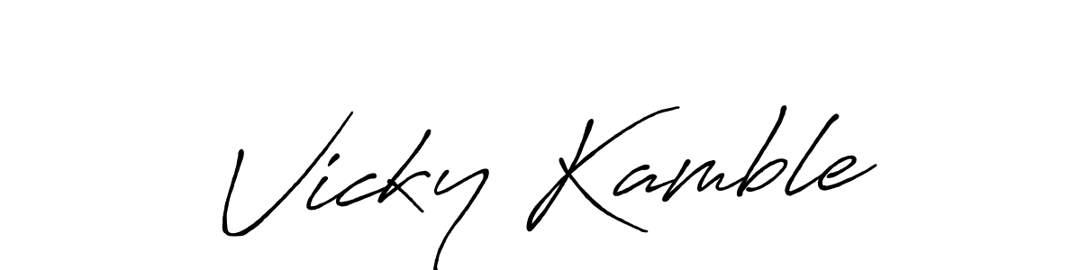 Similarly Antro_Vectra_Bolder is the best handwritten signature design. Signature creator online .You can use it as an online autograph creator for name Vicky Kamble. Vicky Kamble signature style 7 images and pictures png
