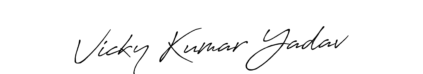Design your own signature with our free online signature maker. With this signature software, you can create a handwritten (Antro_Vectra_Bolder) signature for name Vicky Kumar Yadav. Vicky Kumar Yadav signature style 7 images and pictures png