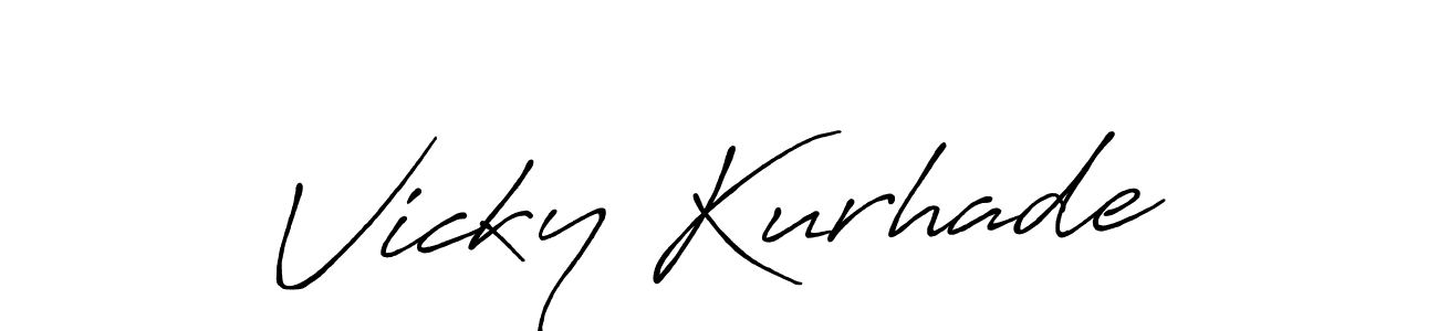 How to make Vicky Kurhade name signature. Use Antro_Vectra_Bolder style for creating short signs online. This is the latest handwritten sign. Vicky Kurhade signature style 7 images and pictures png