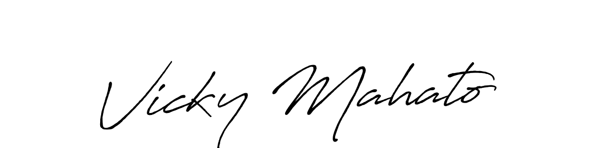 Similarly Antro_Vectra_Bolder is the best handwritten signature design. Signature creator online .You can use it as an online autograph creator for name Vicky Mahato. Vicky Mahato signature style 7 images and pictures png