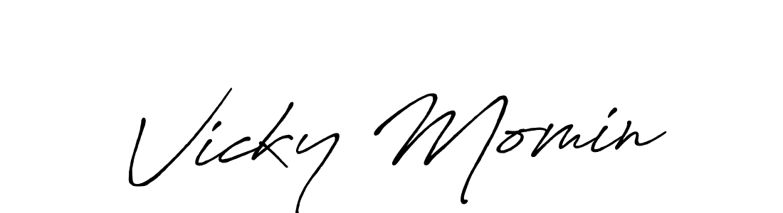 Once you've used our free online signature maker to create your best signature Antro_Vectra_Bolder style, it's time to enjoy all of the benefits that Vicky Momin name signing documents. Vicky Momin signature style 7 images and pictures png