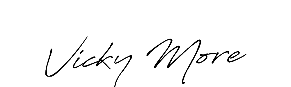 Also You can easily find your signature by using the search form. We will create Vicky More name handwritten signature images for you free of cost using Antro_Vectra_Bolder sign style. Vicky More signature style 7 images and pictures png
