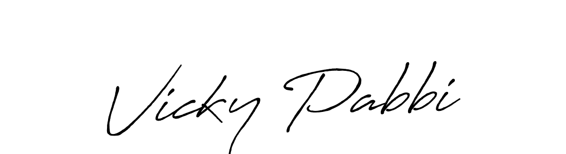 Also You can easily find your signature by using the search form. We will create Vicky Pabbi name handwritten signature images for you free of cost using Antro_Vectra_Bolder sign style. Vicky Pabbi signature style 7 images and pictures png