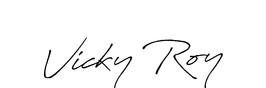 Also we have Vicky Roy name is the best signature style. Create professional handwritten signature collection using Antro_Vectra_Bolder autograph style. Vicky Roy signature style 7 images and pictures png