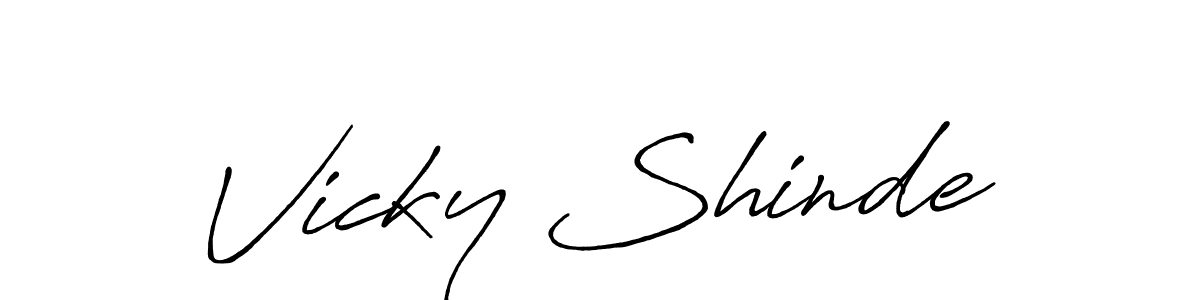 Use a signature maker to create a handwritten signature online. With this signature software, you can design (Antro_Vectra_Bolder) your own signature for name Vicky Shinde. Vicky Shinde signature style 7 images and pictures png