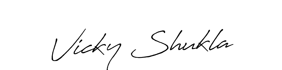 Design your own signature with our free online signature maker. With this signature software, you can create a handwritten (Antro_Vectra_Bolder) signature for name Vicky Shukla. Vicky Shukla signature style 7 images and pictures png