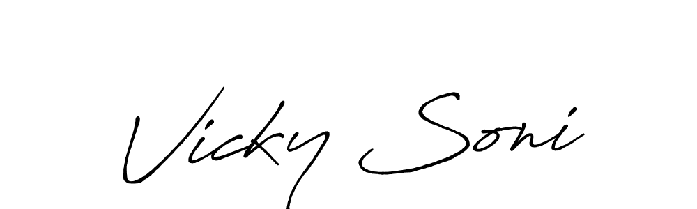 Similarly Antro_Vectra_Bolder is the best handwritten signature design. Signature creator online .You can use it as an online autograph creator for name Vicky Soni. Vicky Soni signature style 7 images and pictures png