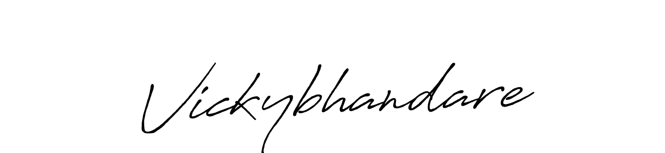Create a beautiful signature design for name Vickybhandare. With this signature (Antro_Vectra_Bolder) fonts, you can make a handwritten signature for free. Vickybhandare signature style 7 images and pictures png
