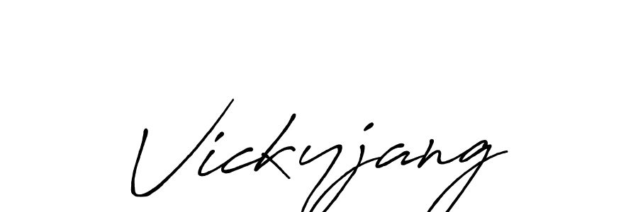 You should practise on your own different ways (Antro_Vectra_Bolder) to write your name (Vickyjang) in signature. don't let someone else do it for you. Vickyjang signature style 7 images and pictures png