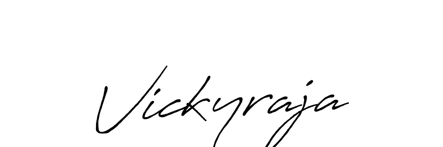 How to make Vickyraja name signature. Use Antro_Vectra_Bolder style for creating short signs online. This is the latest handwritten sign. Vickyraja signature style 7 images and pictures png