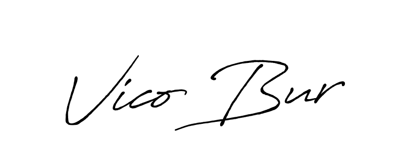 How to make Vico Bur name signature. Use Antro_Vectra_Bolder style for creating short signs online. This is the latest handwritten sign. Vico Bur signature style 7 images and pictures png
