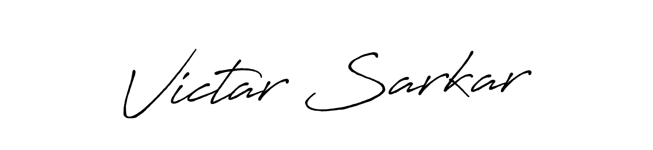 Make a beautiful signature design for name Victar Sarkar. With this signature (Antro_Vectra_Bolder) style, you can create a handwritten signature for free. Victar Sarkar signature style 7 images and pictures png
