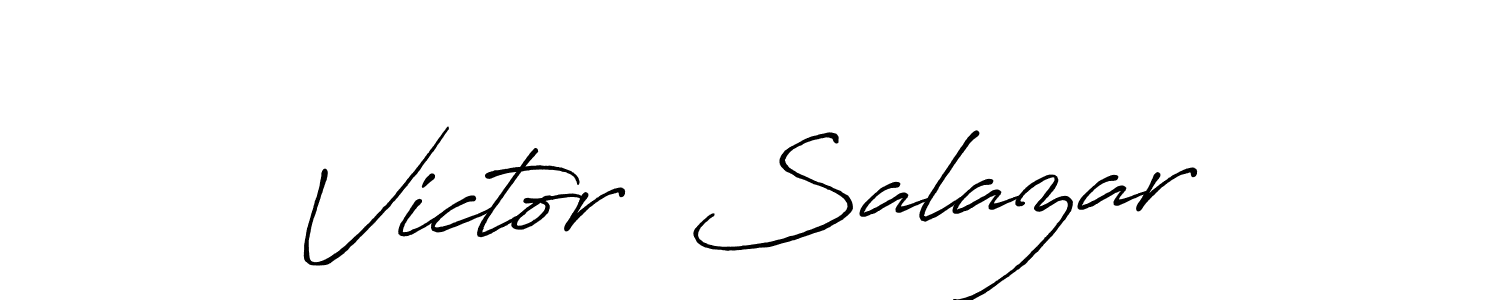 Victor  Salazar stylish signature style. Best Handwritten Sign (Antro_Vectra_Bolder) for my name. Handwritten Signature Collection Ideas for my name Victor  Salazar. Victor  Salazar signature style 7 images and pictures png