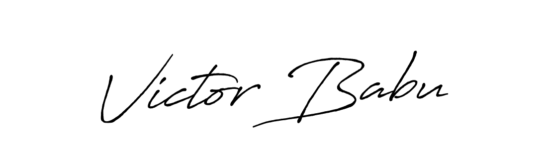 How to make Victor Babu name signature. Use Antro_Vectra_Bolder style for creating short signs online. This is the latest handwritten sign. Victor Babu signature style 7 images and pictures png