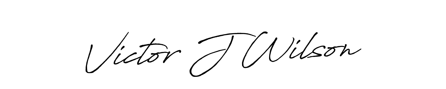 Create a beautiful signature design for name Victor J Wilson. With this signature (Antro_Vectra_Bolder) fonts, you can make a handwritten signature for free. Victor J Wilson signature style 7 images and pictures png