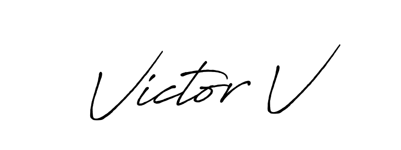 Also You can easily find your signature by using the search form. We will create Victor V name handwritten signature images for you free of cost using Antro_Vectra_Bolder sign style. Victor V signature style 7 images and pictures png