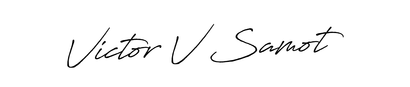 Use a signature maker to create a handwritten signature online. With this signature software, you can design (Antro_Vectra_Bolder) your own signature for name Victor V Samot. Victor V Samot signature style 7 images and pictures png