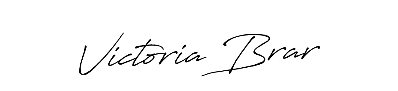 Create a beautiful signature design for name Victoria Brar. With this signature (Antro_Vectra_Bolder) fonts, you can make a handwritten signature for free. Victoria Brar signature style 7 images and pictures png