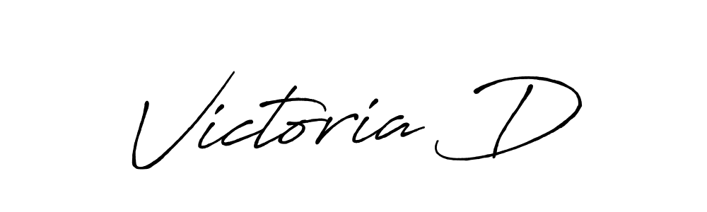 Victoria D stylish signature style. Best Handwritten Sign (Antro_Vectra_Bolder) for my name. Handwritten Signature Collection Ideas for my name Victoria D. Victoria D signature style 7 images and pictures png