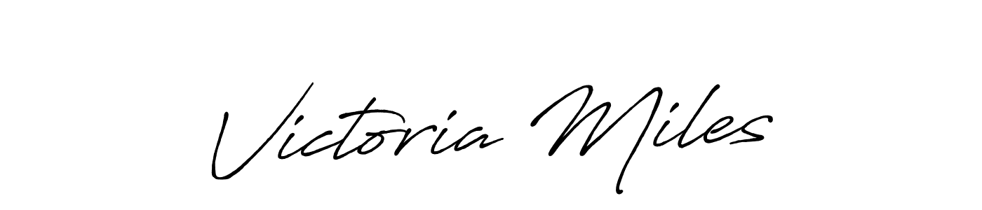 Make a beautiful signature design for name Victoria Miles. With this signature (Antro_Vectra_Bolder) style, you can create a handwritten signature for free. Victoria Miles signature style 7 images and pictures png