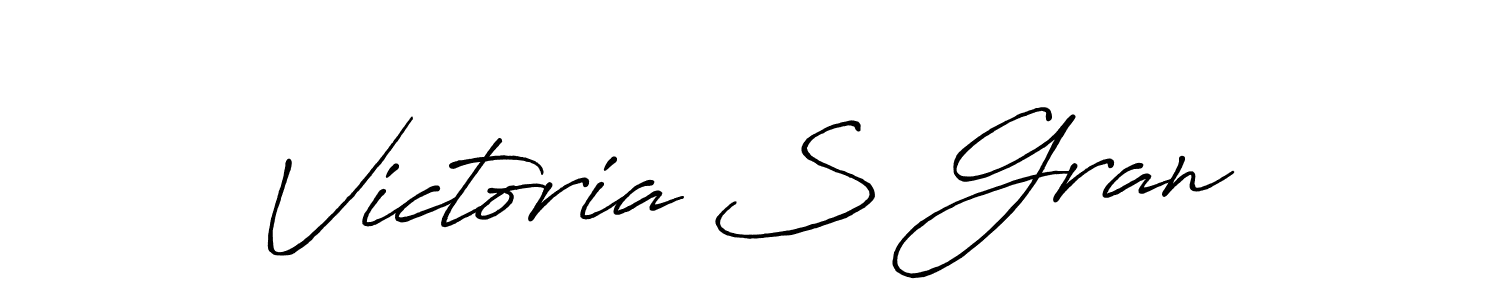 Make a beautiful signature design for name Victoria S Gran. With this signature (Antro_Vectra_Bolder) style, you can create a handwritten signature for free. Victoria S Gran signature style 7 images and pictures png