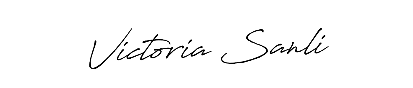 if you are searching for the best signature style for your name Victoria Sanli. so please give up your signature search. here we have designed multiple signature styles  using Antro_Vectra_Bolder. Victoria Sanli signature style 7 images and pictures png
