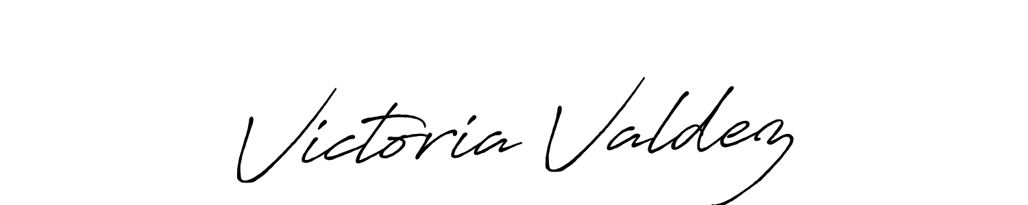 How to make Victoria Valdez name signature. Use Antro_Vectra_Bolder style for creating short signs online. This is the latest handwritten sign. Victoria Valdez signature style 7 images and pictures png