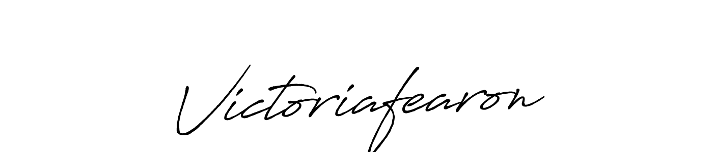 Make a beautiful signature design for name Victoriafearon. With this signature (Antro_Vectra_Bolder) style, you can create a handwritten signature for free. Victoriafearon signature style 7 images and pictures png
