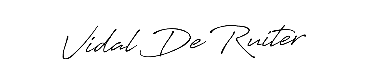 Vidal De Ruiter stylish signature style. Best Handwritten Sign (Antro_Vectra_Bolder) for my name. Handwritten Signature Collection Ideas for my name Vidal De Ruiter. Vidal De Ruiter signature style 7 images and pictures png