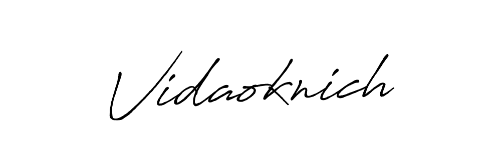 How to make Vidaoknich name signature. Use Antro_Vectra_Bolder style for creating short signs online. This is the latest handwritten sign. Vidaoknich signature style 7 images and pictures png