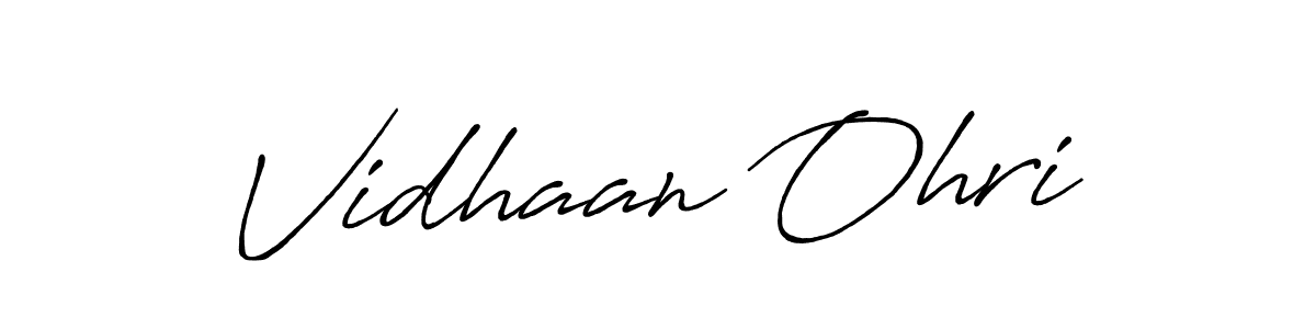 The best way (Antro_Vectra_Bolder) to make a short signature is to pick only two or three words in your name. The name Vidhaan Ohri include a total of six letters. For converting this name. Vidhaan Ohri signature style 7 images and pictures png