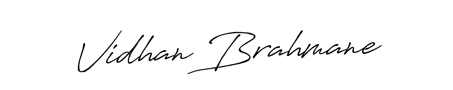 Create a beautiful signature design for name Vidhan Brahmane. With this signature (Antro_Vectra_Bolder) fonts, you can make a handwritten signature for free. Vidhan Brahmane signature style 7 images and pictures png