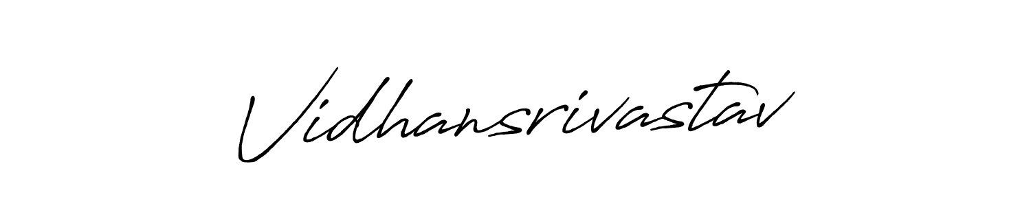 Use a signature maker to create a handwritten signature online. With this signature software, you can design (Antro_Vectra_Bolder) your own signature for name Vidhansrivastav. Vidhansrivastav signature style 7 images and pictures png