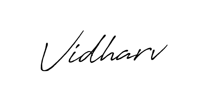 Use a signature maker to create a handwritten signature online. With this signature software, you can design (Antro_Vectra_Bolder) your own signature for name Vidharv. Vidharv signature style 7 images and pictures png