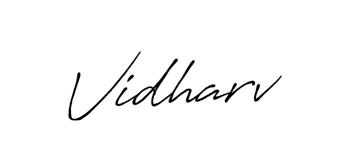 Create a beautiful signature design for name Vidharv. With this signature (Antro_Vectra_Bolder) fonts, you can make a handwritten signature for free. Vidharv signature style 7 images and pictures png