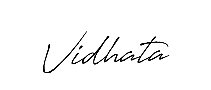 if you are searching for the best signature style for your name Vidhata. so please give up your signature search. here we have designed multiple signature styles  using Antro_Vectra_Bolder. Vidhata signature style 7 images and pictures png