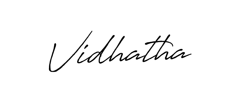 Create a beautiful signature design for name Vidhatha. With this signature (Antro_Vectra_Bolder) fonts, you can make a handwritten signature for free. Vidhatha signature style 7 images and pictures png