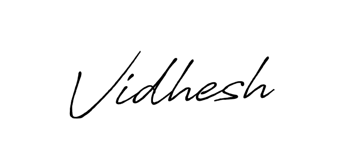 Create a beautiful signature design for name Vidhesh. With this signature (Antro_Vectra_Bolder) fonts, you can make a handwritten signature for free. Vidhesh signature style 7 images and pictures png