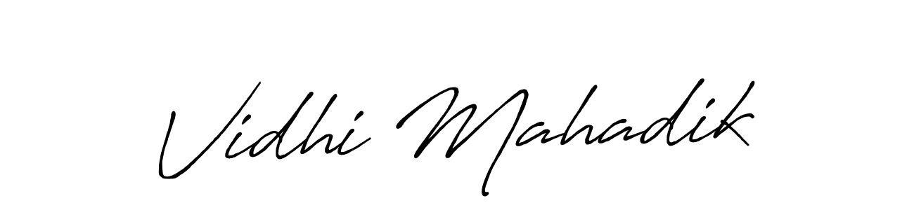 Design your own signature with our free online signature maker. With this signature software, you can create a handwritten (Antro_Vectra_Bolder) signature for name Vidhi Mahadik. Vidhi Mahadik signature style 7 images and pictures png