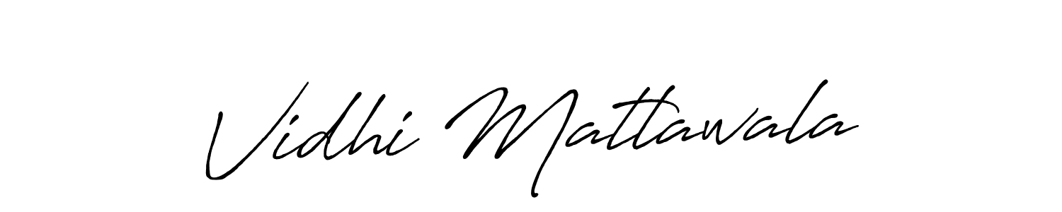 Make a beautiful signature design for name Vidhi Matlawala. With this signature (Antro_Vectra_Bolder) style, you can create a handwritten signature for free. Vidhi Matlawala signature style 7 images and pictures png