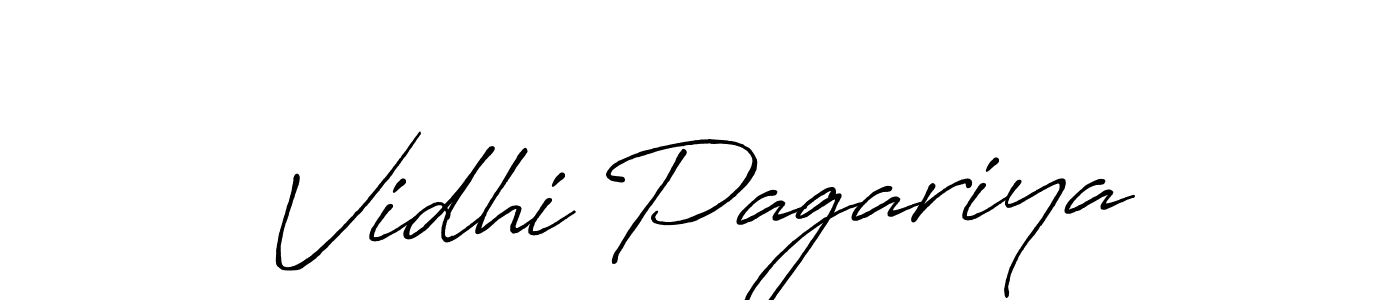 How to make Vidhi Pagariya name signature. Use Antro_Vectra_Bolder style for creating short signs online. This is the latest handwritten sign. Vidhi Pagariya signature style 7 images and pictures png