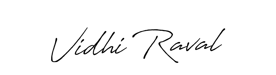 How to make Vidhi Raval name signature. Use Antro_Vectra_Bolder style for creating short signs online. This is the latest handwritten sign. Vidhi Raval signature style 7 images and pictures png