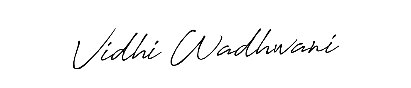 Vidhi Wadhwani stylish signature style. Best Handwritten Sign (Antro_Vectra_Bolder) for my name. Handwritten Signature Collection Ideas for my name Vidhi Wadhwani. Vidhi Wadhwani signature style 7 images and pictures png