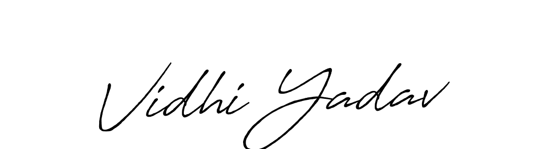 Use a signature maker to create a handwritten signature online. With this signature software, you can design (Antro_Vectra_Bolder) your own signature for name Vidhi Yadav. Vidhi Yadav signature style 7 images and pictures png