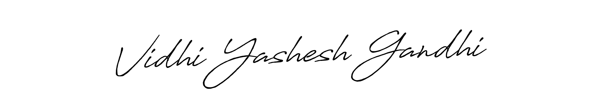 Also we have Vidhi Yashesh Gandhi name is the best signature style. Create professional handwritten signature collection using Antro_Vectra_Bolder autograph style. Vidhi Yashesh Gandhi signature style 7 images and pictures png
