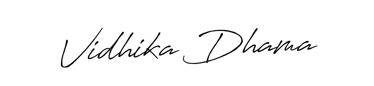 Antro_Vectra_Bolder is a professional signature style that is perfect for those who want to add a touch of class to their signature. It is also a great choice for those who want to make their signature more unique. Get Vidhika Dhama name to fancy signature for free. Vidhika Dhama signature style 7 images and pictures png
